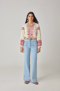 Maison Hotel Charlie Pant Bleach Blue - Pre-Order July Delivery