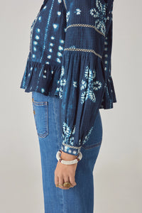 Maison Hotel Sora Blouse Ocean Ink - Pre-Order July Delivery