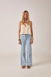 Maison Hotel Charlie Pant Bleach Blue - Pre-Order July Delivery