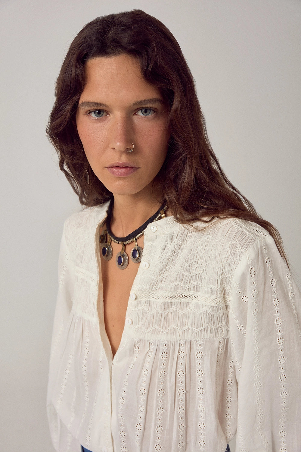 Maison Hotel Paoli Blouse Bianco - Pre-Order July Delivery