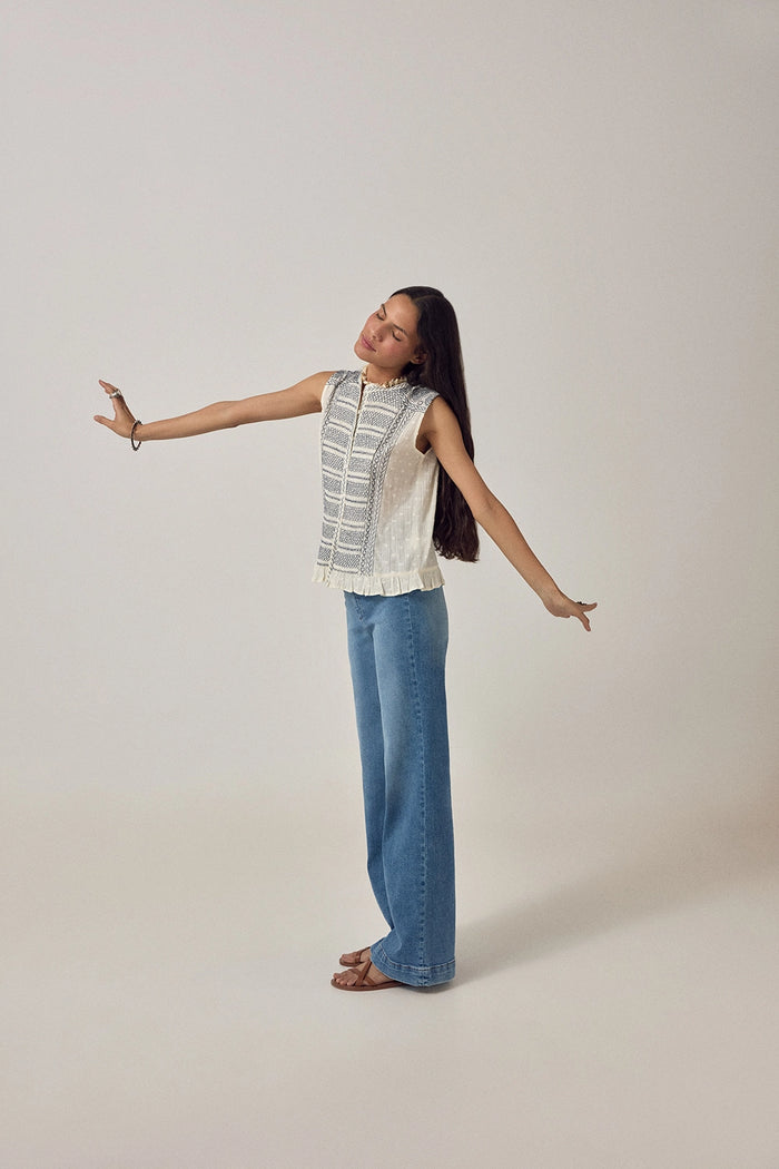 Maison Hotel Irina Sleeveless Blouse Lapislazuli