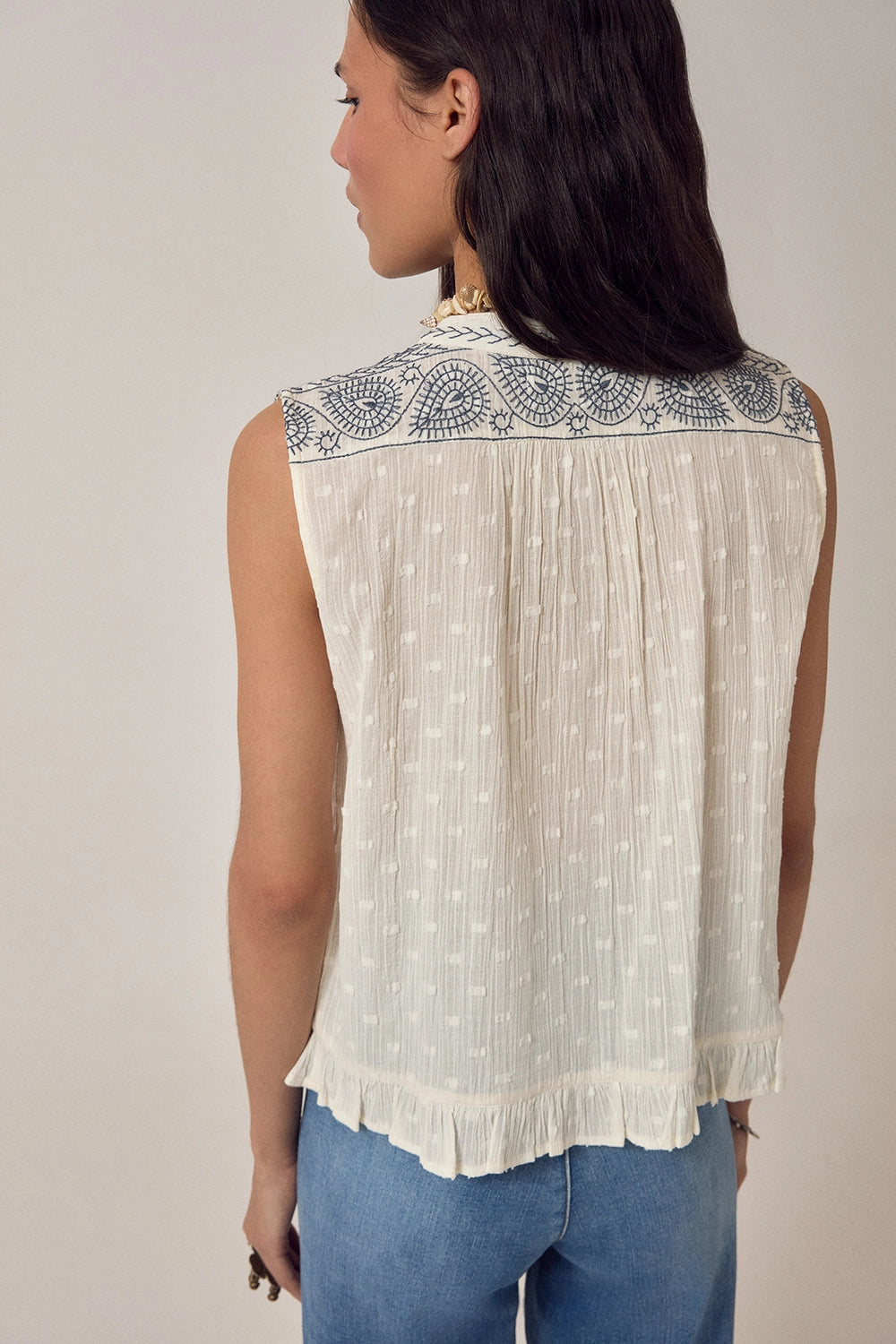 Maison Hotel Irina Sleeveless Blouse Lapislazuli - Pre-Order July Delivery