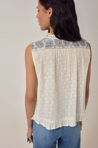 Maison Hotel Irina Sleeveless Blouse Lapislazuli - Pre-Order July Delivery