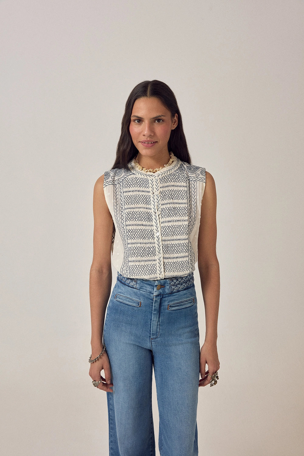 Maison Hotel Irina Sleeveless Blouse Lapislazuli - Pre-Order July Delivery