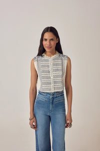 Maison Hotel Irina Sleeveless Blouse Lapislazuli - Pre-Order July Delivery