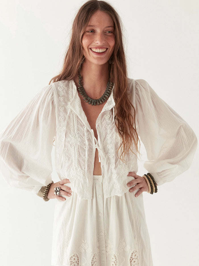 Maison Hotel Ludovica Blouse in Pearl