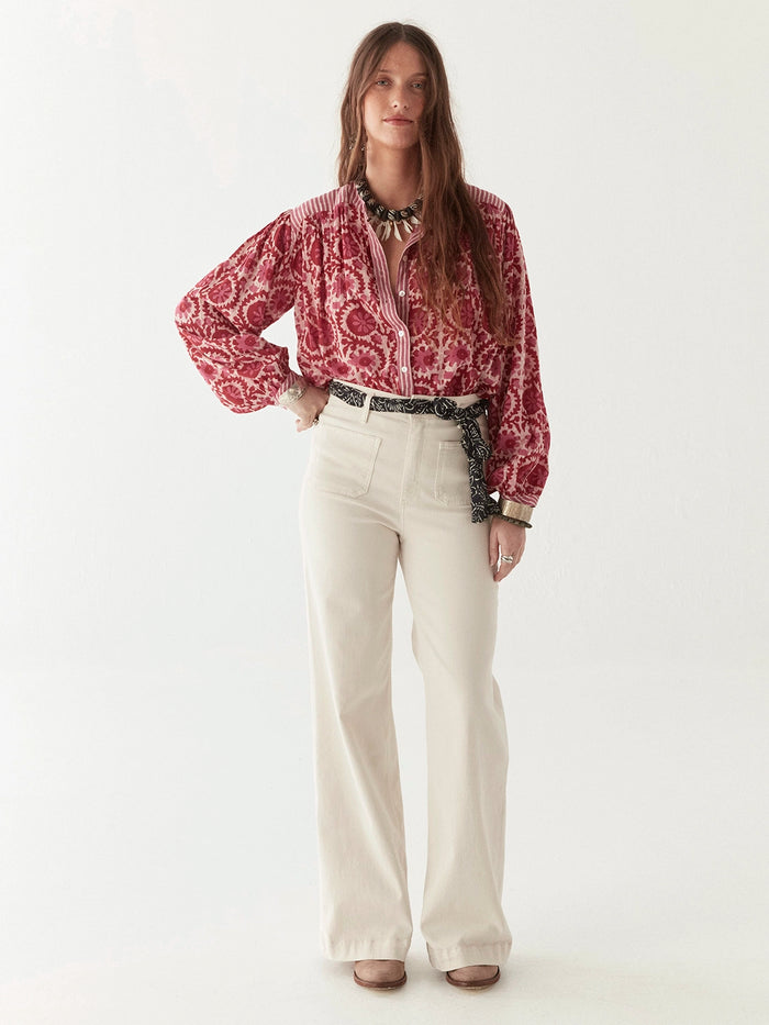 Maison Hotel Leandra Blouse in Hot Pink