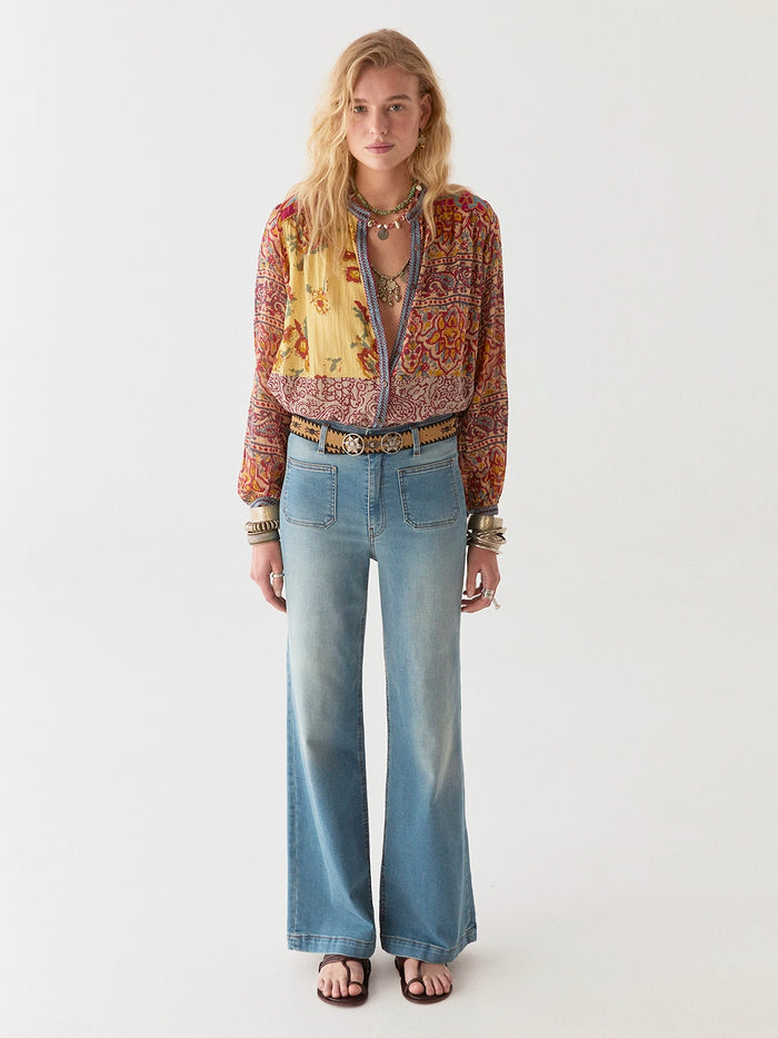 Maison Hotel Leandra Blouse in Patch Work