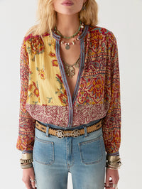 Maison Hotel Leandra Blouse in Patch Work