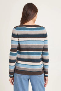 Mansted Mathilde Eco Stripe Crew in Dark Brown