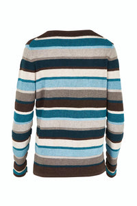 Mansted Mathilde Eco Stripe Crew in Dark Brown