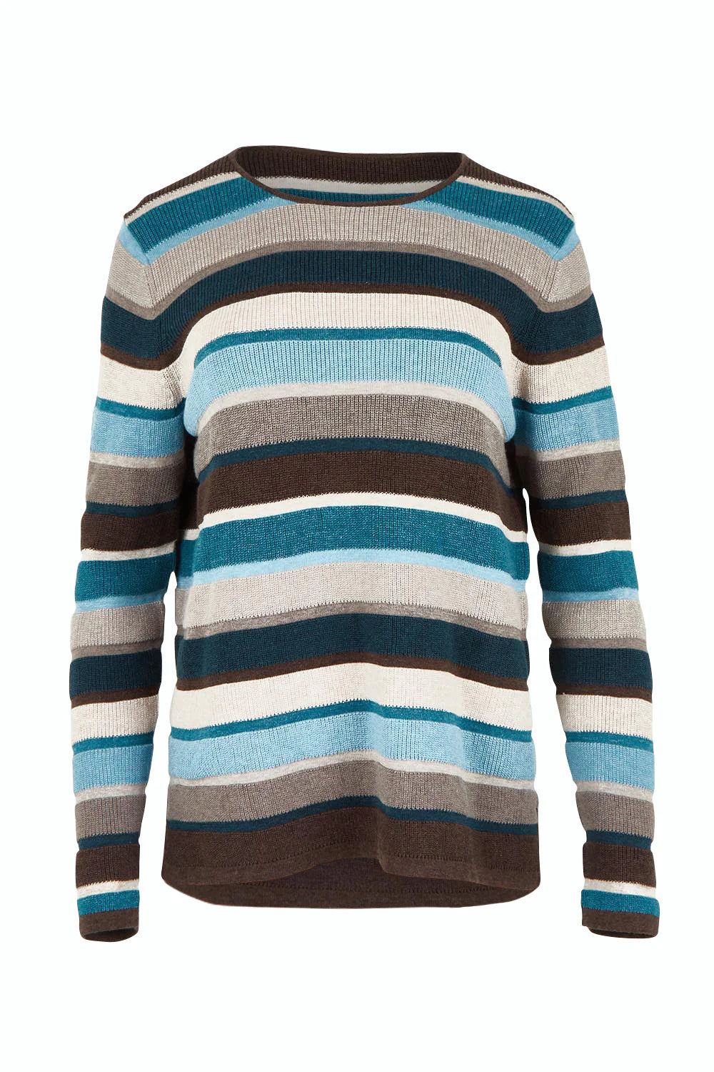 Mansted Mathilde Eco Stripe Crew in Dark Brown