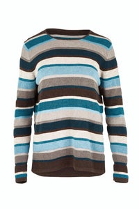 Mansted Mathilde Eco Stripe Crew in Dark Brown