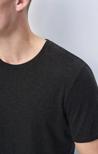 American Vintage Men's T-Shirt Mc Col Rond in Charcoal Melange MDEC1CH25