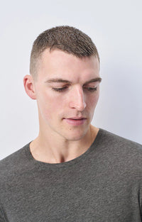 American Vintage Men's T-Shirt Mc Col Rond in Heather Grey MDEC1CH25