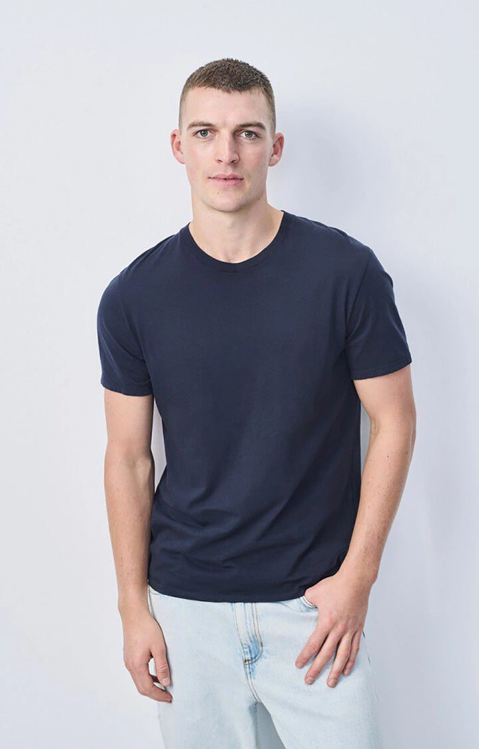 American Vintage Men's T-Shirt Mc Col Rond in Caviar MDEC1CH25