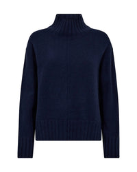 Mos Mosh Aima Cashmere Highneck Knit in Maritime Blue 165720