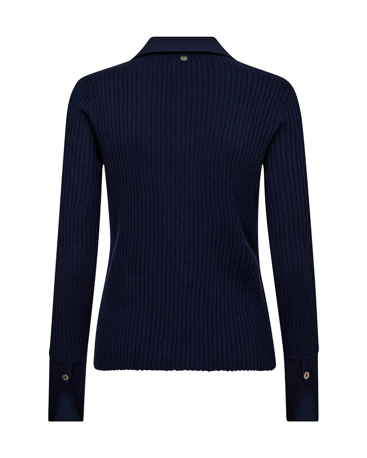 Mos Mosh Relena Rib Polo Knit in Maritime Blue 173080