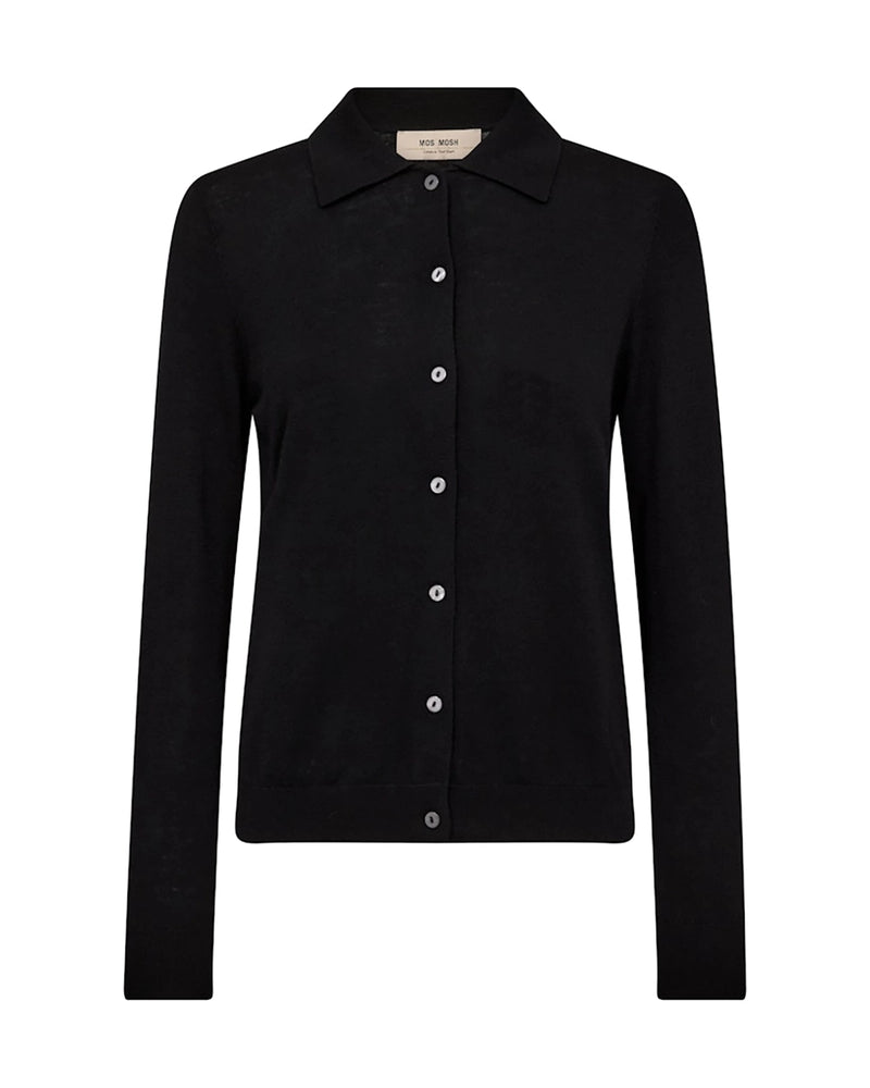 Mos Mosh Relena Flip Knit Cardigan in Black 173110