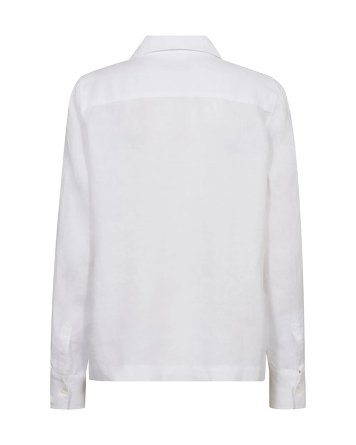 Mos Mosh Enna Linen Pocket Blouse in White 168430