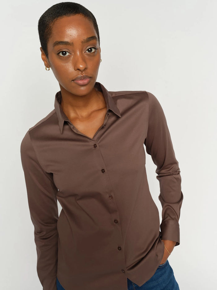 Mos Mosh Tina Jersey Shirt in Cof Quartz 131660