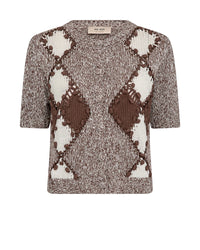 Mos Mosh Elio SS Knit Cardigan in Cof Quartz 177700 - Pre-Order July Delivery