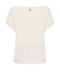 Mos Mosh Shima Solid Sleeveless Tee in Ecru 177470 - Pre-Order July Delivery