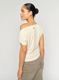 Mos Mosh Shima Solid Sleeveless Tee in Ecru 177470 - Pre-Order July Delivery