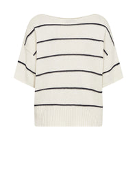 Mos Mosh Arlen Paper SS Knit in Ecru 177760 - Pre-Order July Delivery