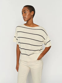Mos Mosh Arlen Paper SS Knit in Ecru 177760 - Pre-Order July Delivery