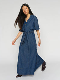 Mos Mosh Eia Arge Dress in Dark Blue 178480 - Pre-Order July Delivery