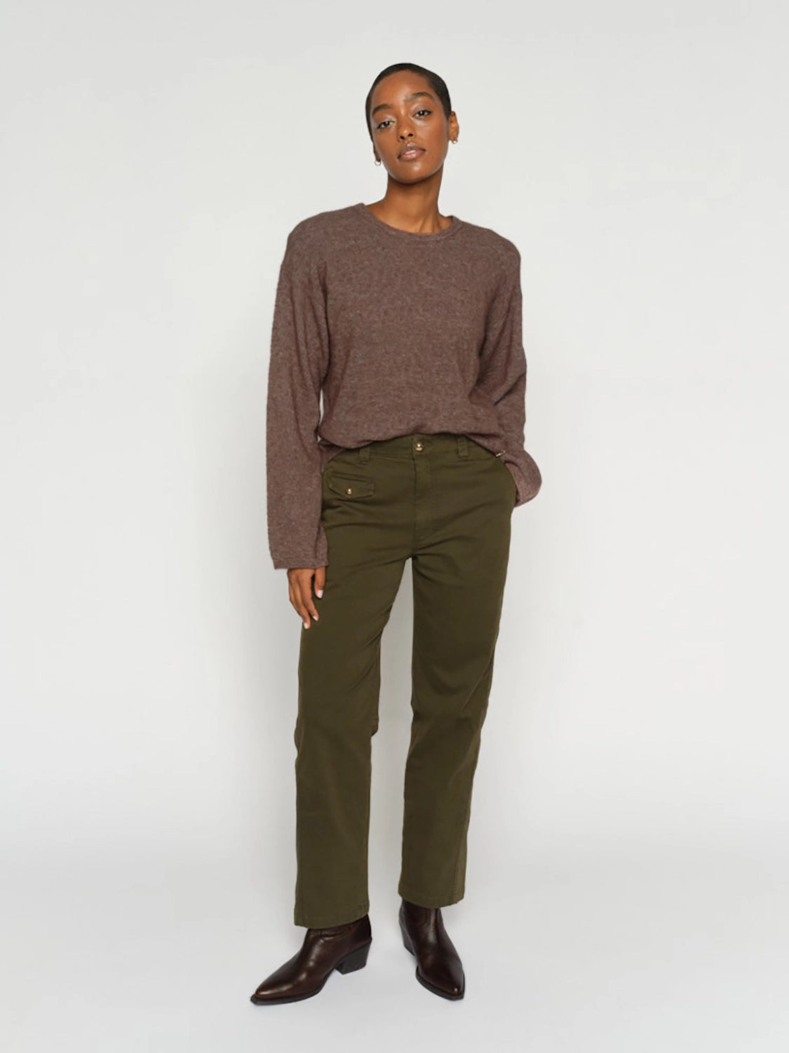 Mos Mosh Aymen Len Pant in Olive Night 176540 - Pre-Order July Delivery