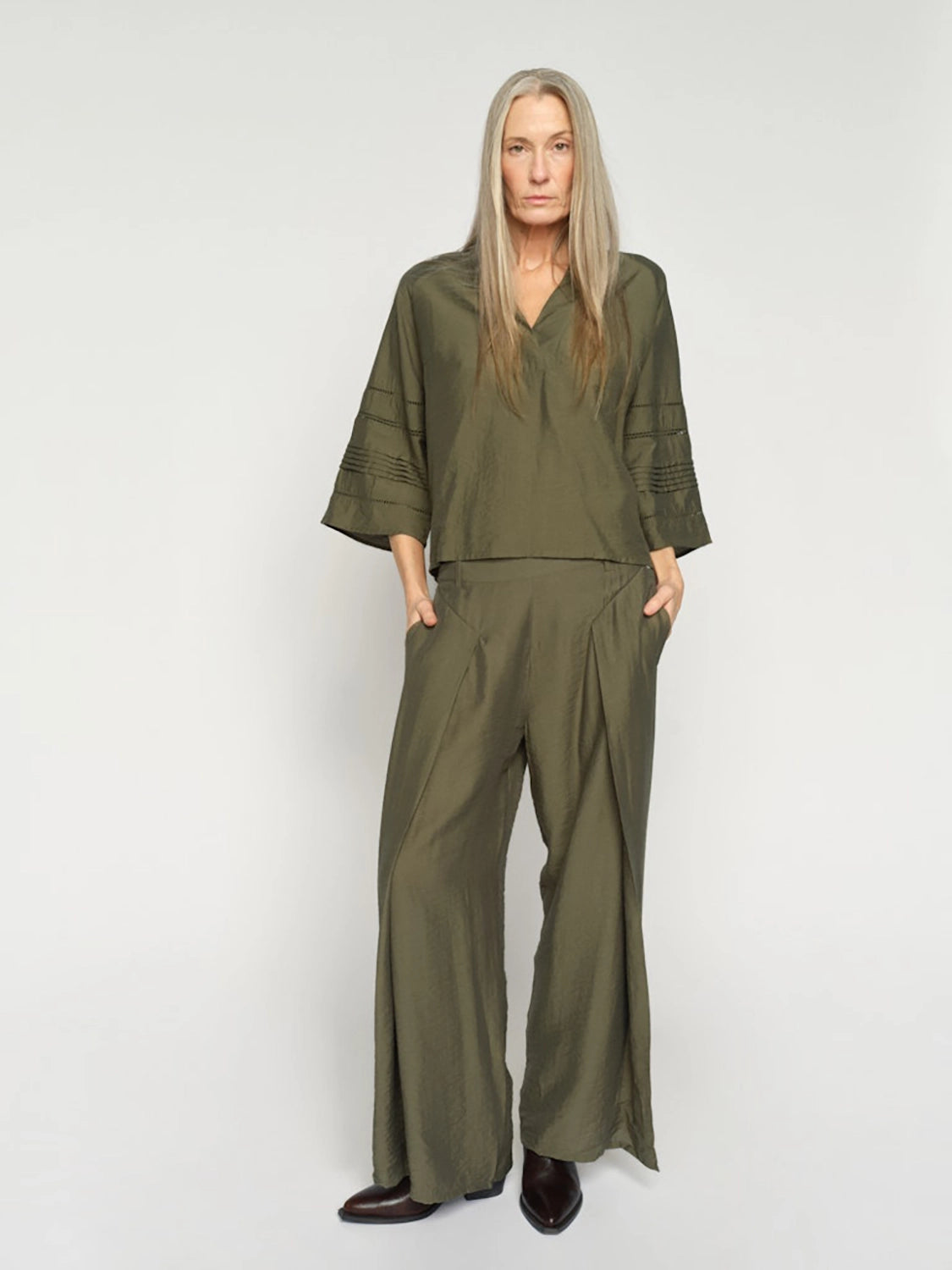 Mos Mosh Zoke Nila Pant in Burnt Olive 178770 - Pre-Order July Delivery