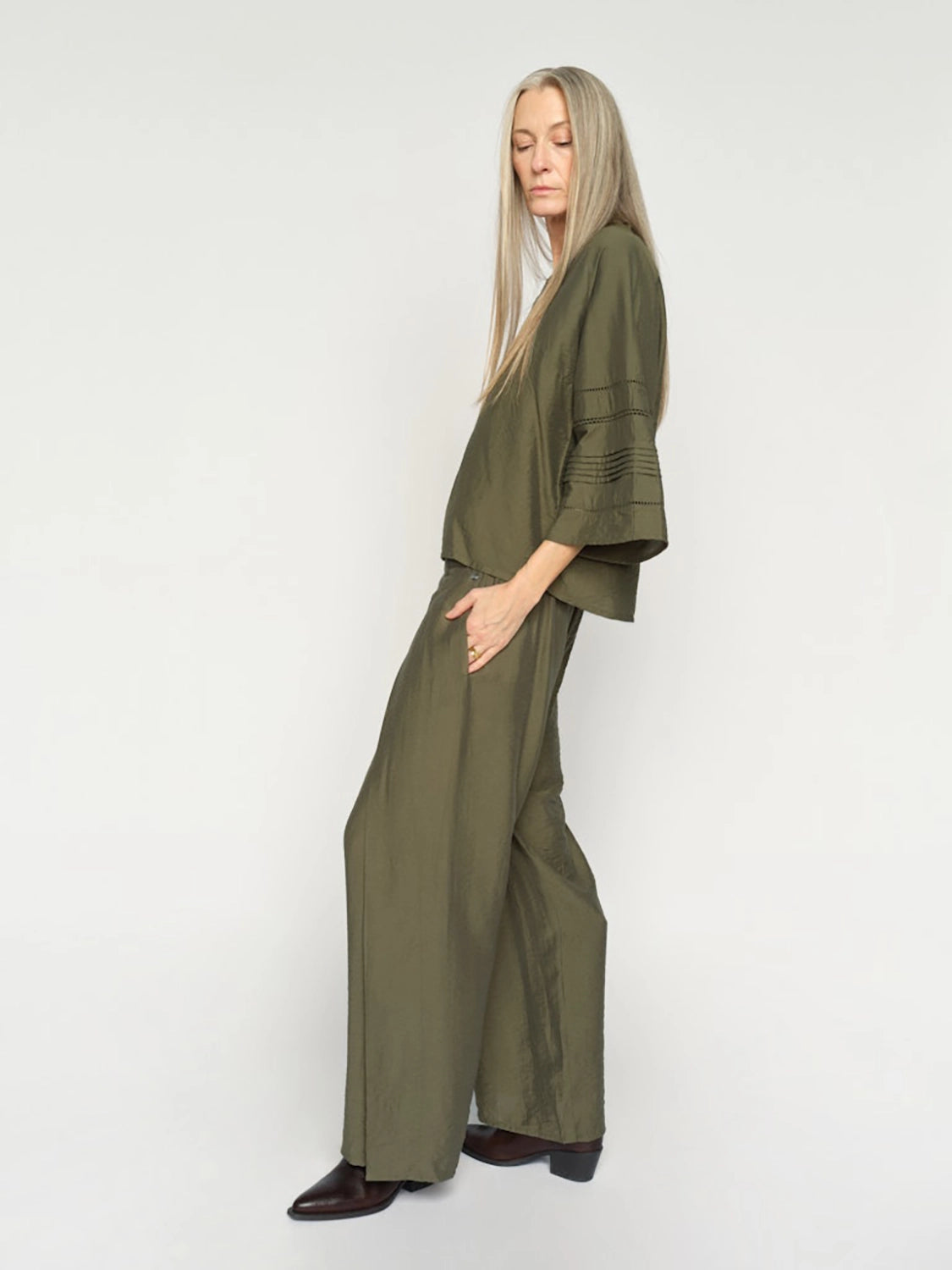 Mos Mosh Zoke Nila Pant in Burnt Olive 178770 - Pre-Order July Delivery