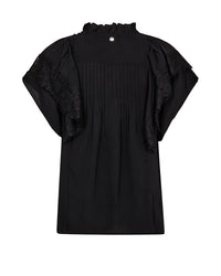 Mos Mosh Wea Flowish Blouse in Black 177350 - Pre-Order July Delivery