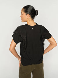 Mos Mosh Wea Flowish Blouse in Black 177350 - Pre-Order July Delivery