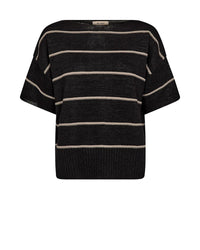 Mos Mosh Arlen Paper SS Knit in Black 177760 - Pre-Order July Delivery