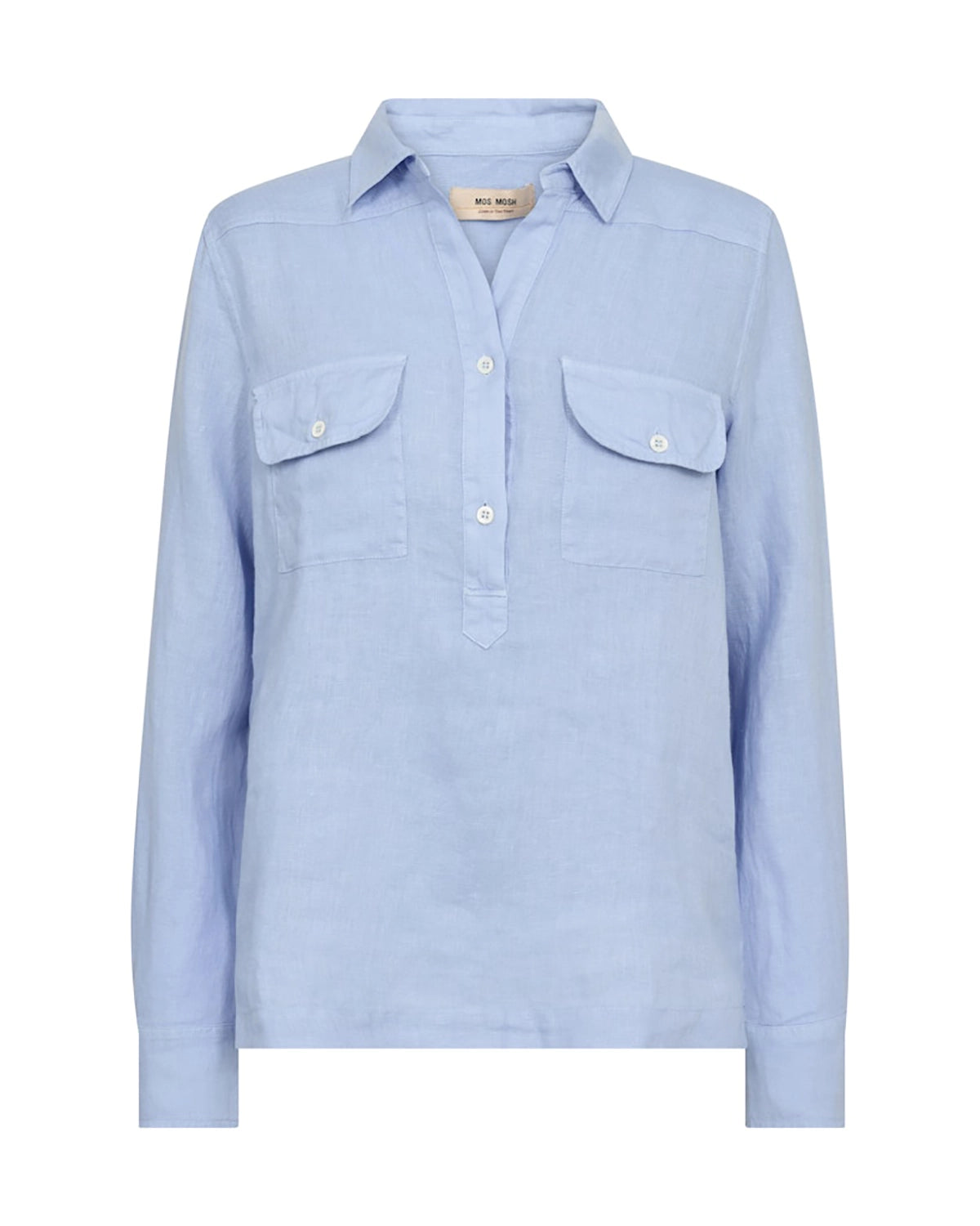 Mos Mosh Enna Linen Pocket Blouse in Brnr Blue 168430 - Pre-Order July Delivery