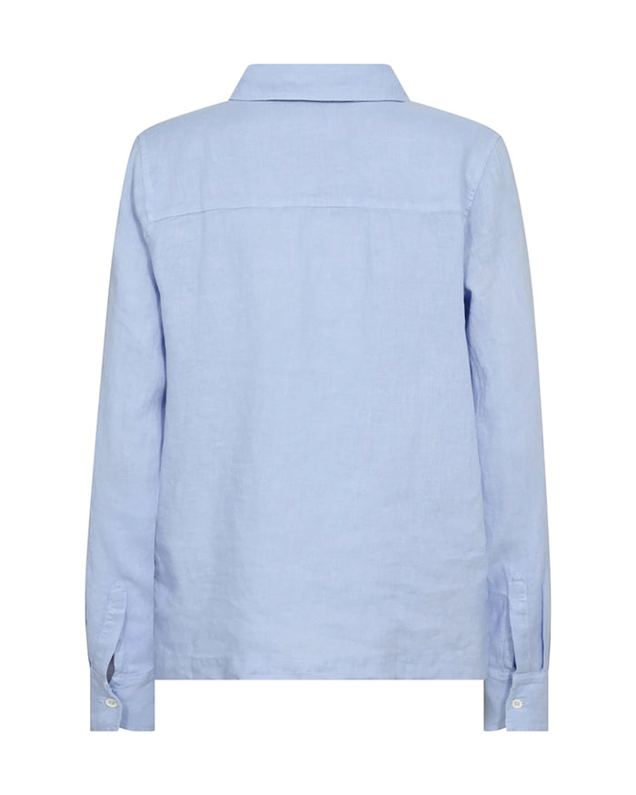 Mos Mosh Enna Linen Pocket Blouse in Brnr Blue 168430