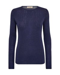 Mos Mosh Bouch O-neck Knit in Crown Blue 168080 - Pre-Order July Delivery