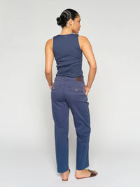 Mos Mosh Aymen Len Pant in Crown Blue 176540 - Pre-Order July Delivery