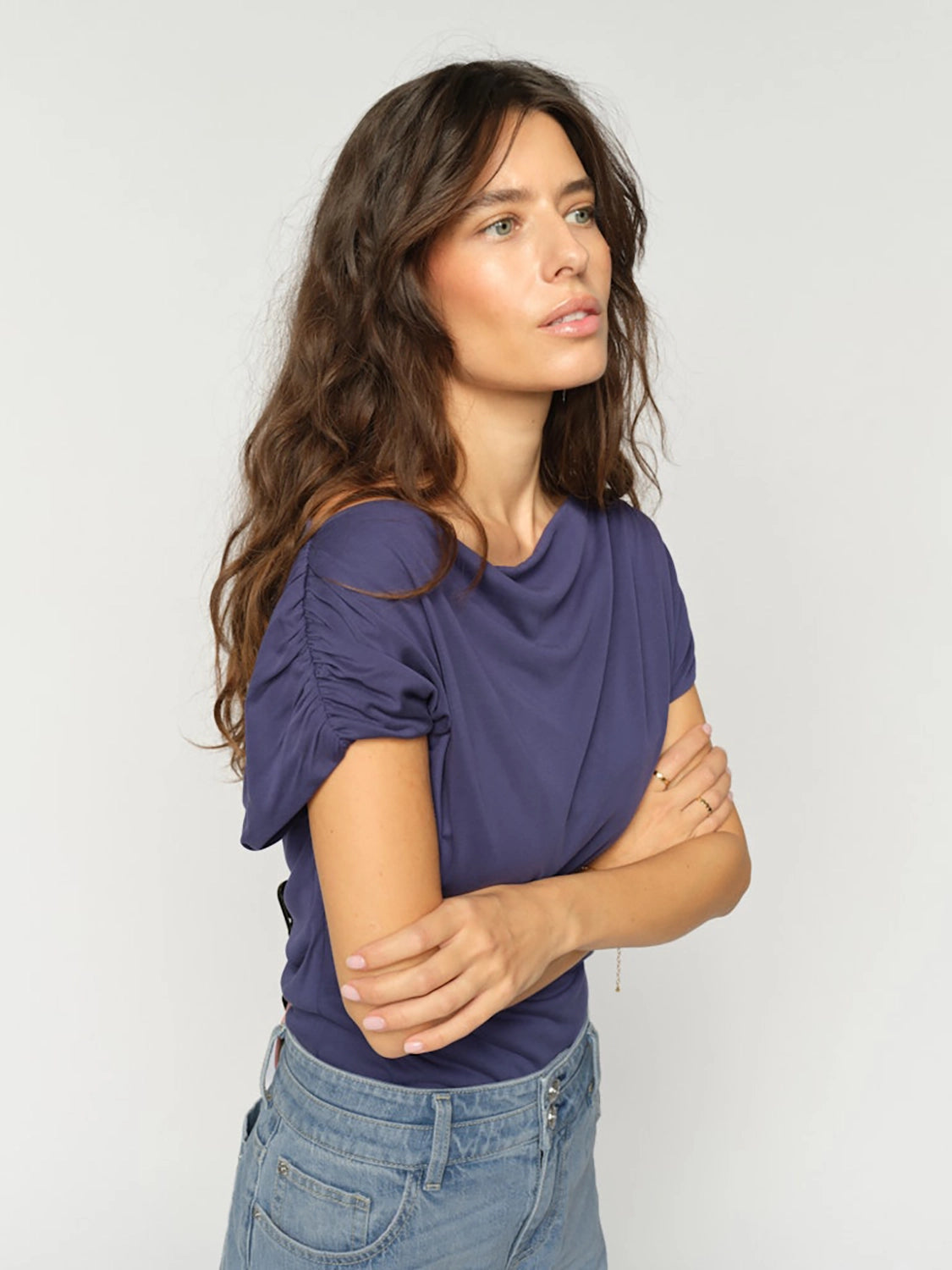 Mos Mosh Shima Solid Sleeveless Tee in Crown Blue 177470 - Pre-Order July Delivery