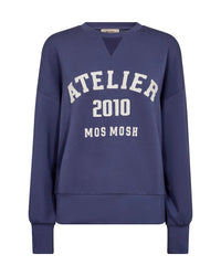 Mos Mosh Nima O-LS  Sweatshirt in Crown Blue 177510 - Pre-Order July Delivery