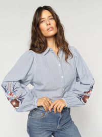 Mos Mosh Ciu Oxfo Shirt in Crown Blue 177980 - Pre-Order July Delivery