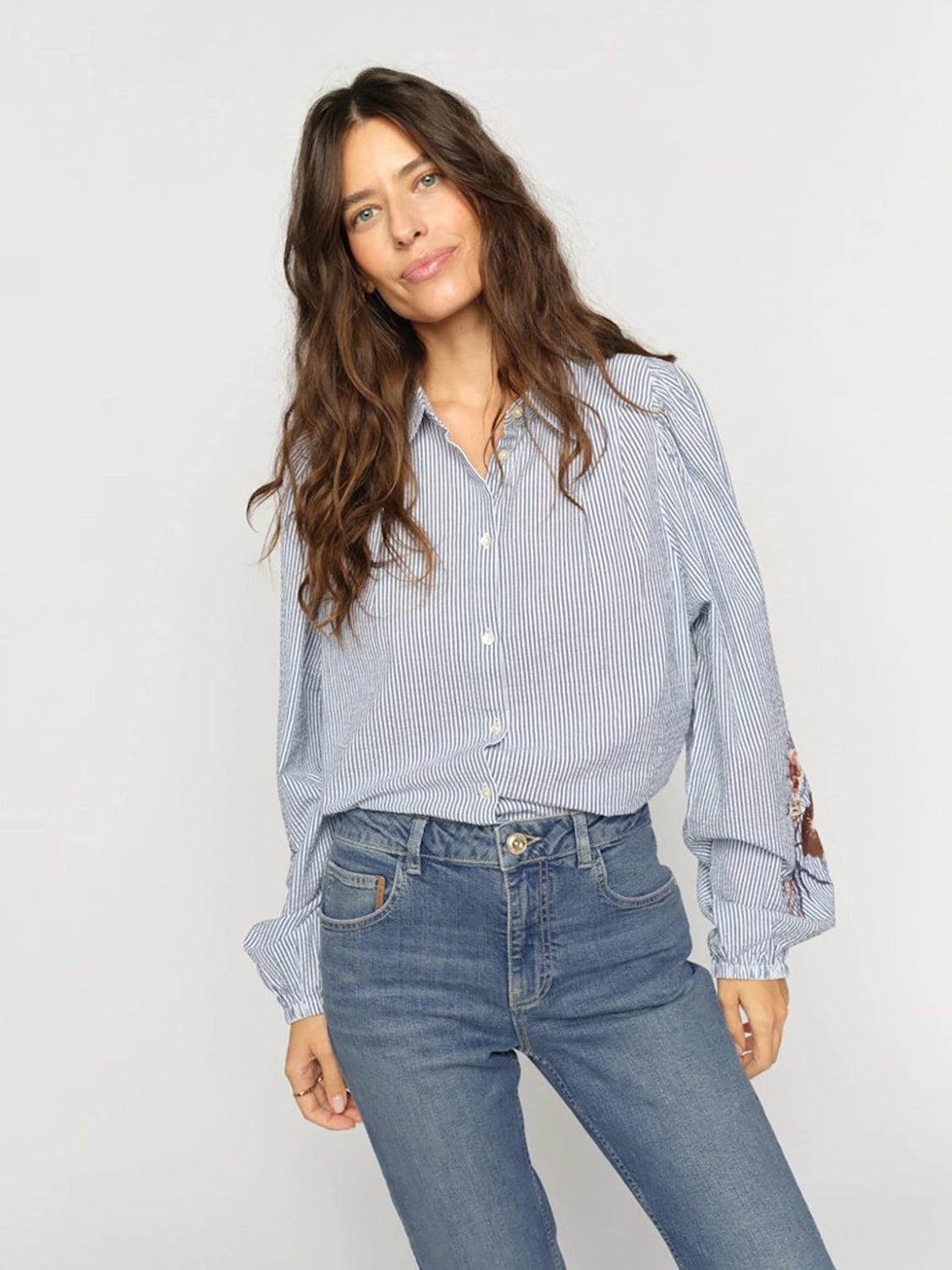Mos Mosh Ciu Oxfo Shirt in Crown Blue 177980 - Pre-Order July Delivery