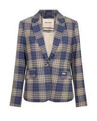 Mos Mosh Blake Chec Blazer in Crown Blue 178290 - Pre-Order July Delivery