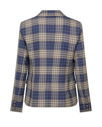Mos Mosh Blake Chec Blazer in Crown Blue 178290 - Pre-Order July Delivery