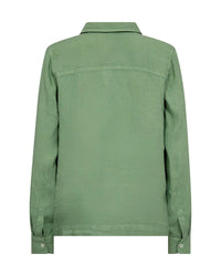 Mos Mosh Enna Linen Pocket Blouse in Turf Green 168430 - Pre-Order July Delivery