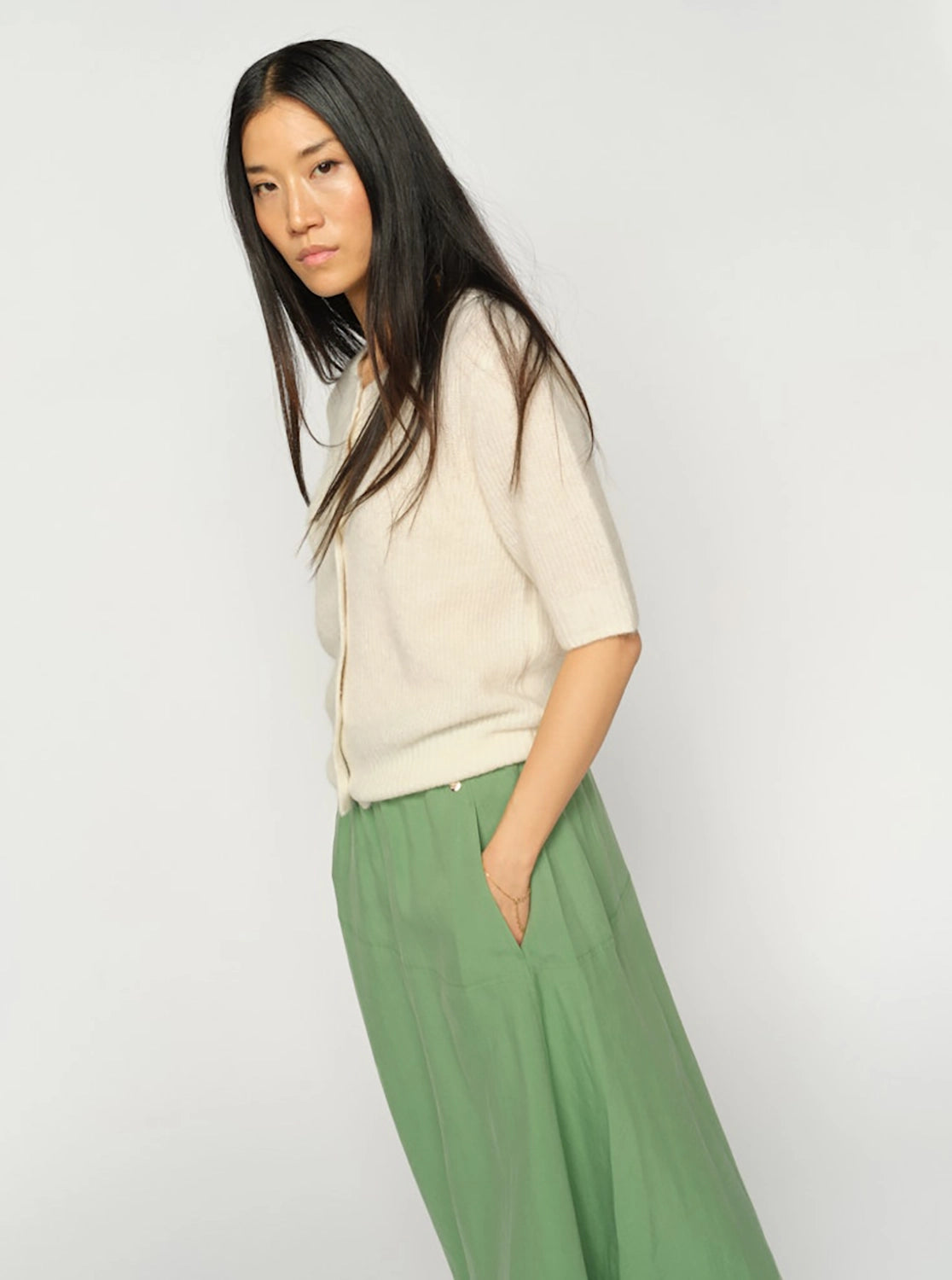 Mos Mosh Ellaja Alexis Skirt in Turf Green 176920 - Pre-Order July Delivery