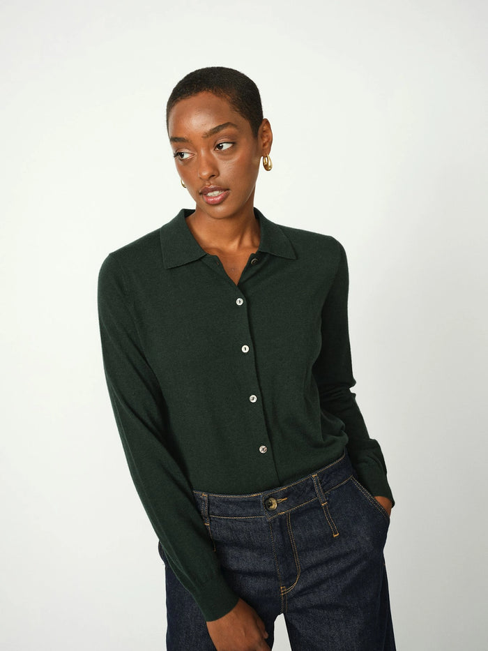 Mos Mosh Relena Flip Knit Cardigan in Scarab 173110